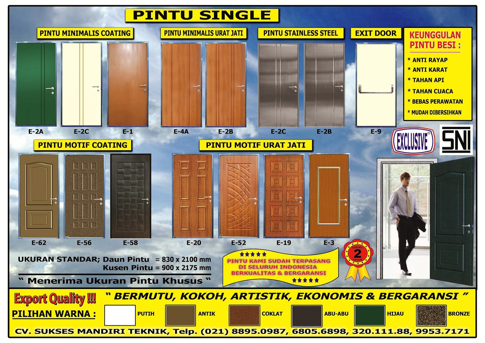 SUKSES MANDIRI TEKNIK PINTU BESI SETARA WINA MURAH 