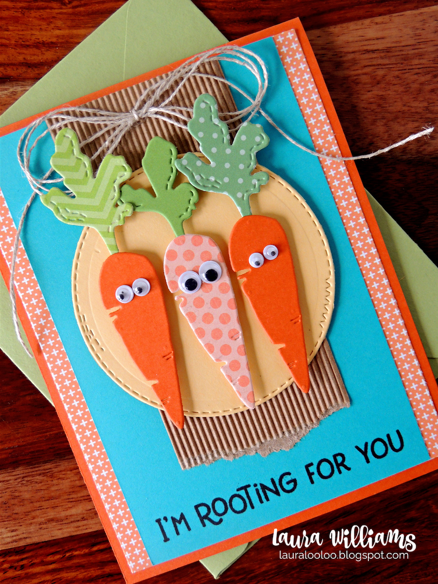 I'm Rooting for You - make an adorable handmade card with carrot dies from Impression Obsession. Mix and match to make carrots from cardstock or patterned paper to add onto paper crafted projects of all kinds. Pair them with cute sentiment stamps that have fun veggie puns. See the whole collection and more ideas on my blog!