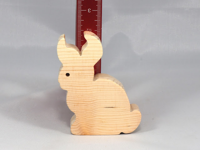 Wood Toy Bunny Rabbit Cutout, Handmade, Freestanding, Unfinished, Unpainted, and Ready to Paint, from the Itty Bitty Animal Collection