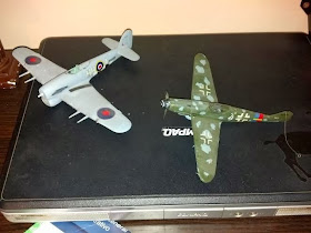 maquetas de aviones Messerschmitt BF 109 y Hawker Tempest