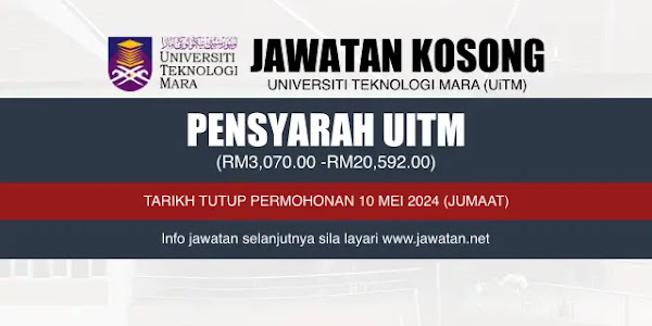 Jawatan Kosong UiTM Melaka Mei 2024