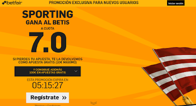 betfair Sporting gana Betis super cuota 7 Liga España 27 septiembre