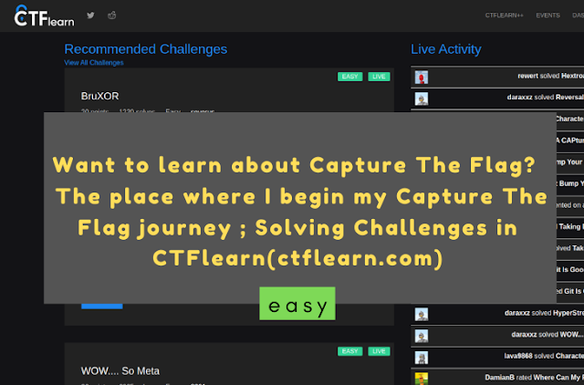 ctflearn-begginning the journey of capture The Flag