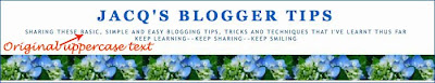 Screen shot of Blog's Header title and description in uppercase text