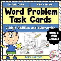  Word Problem Task Cards using 2 Digit Addition and Subtraction