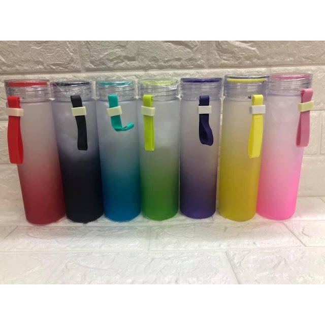 600ml Gradient Color Frosted Plastic Water Tumbler