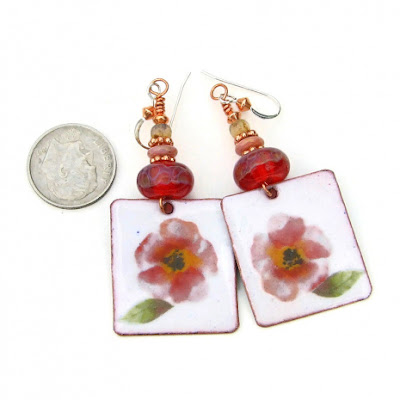 flower floral rose dangle earrings