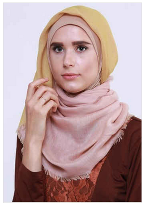 Contoh Model  Hijab  Modern Dua  Warna  Desain Terbaru 2019