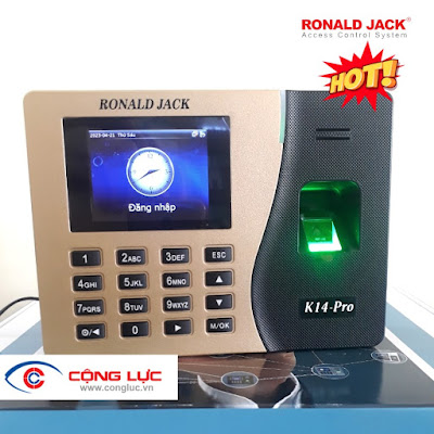 Phân phối máy chấm công vân tay Ronald Jack K14 Pro giá rẻ