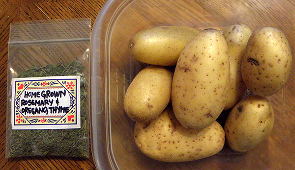 Jennifer's herb packet and potatoes