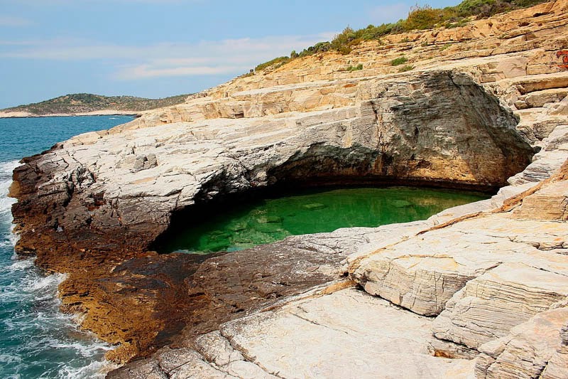 Amazing Natural Pool Giola in Thassos Island, Hellas (Greece)