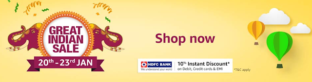 Amazon Great Indian Sale 20-23 January 2019