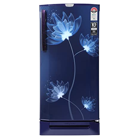 Godrej 190 L 5 Star Inverter Direct-Cool Single Door Refrigerator with Jumbo Vegetable Tray (RD 1905 PTDI 53 GL BL, Glass Blue, Base Stand with Drawer)