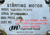 For sale Cat OR9851 starter CAT 7C3372 air starter CW press 150 PSIG