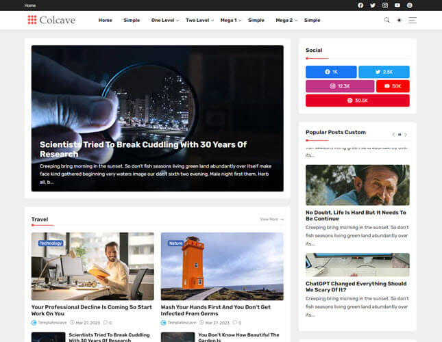 Colcave responsive blogger template
