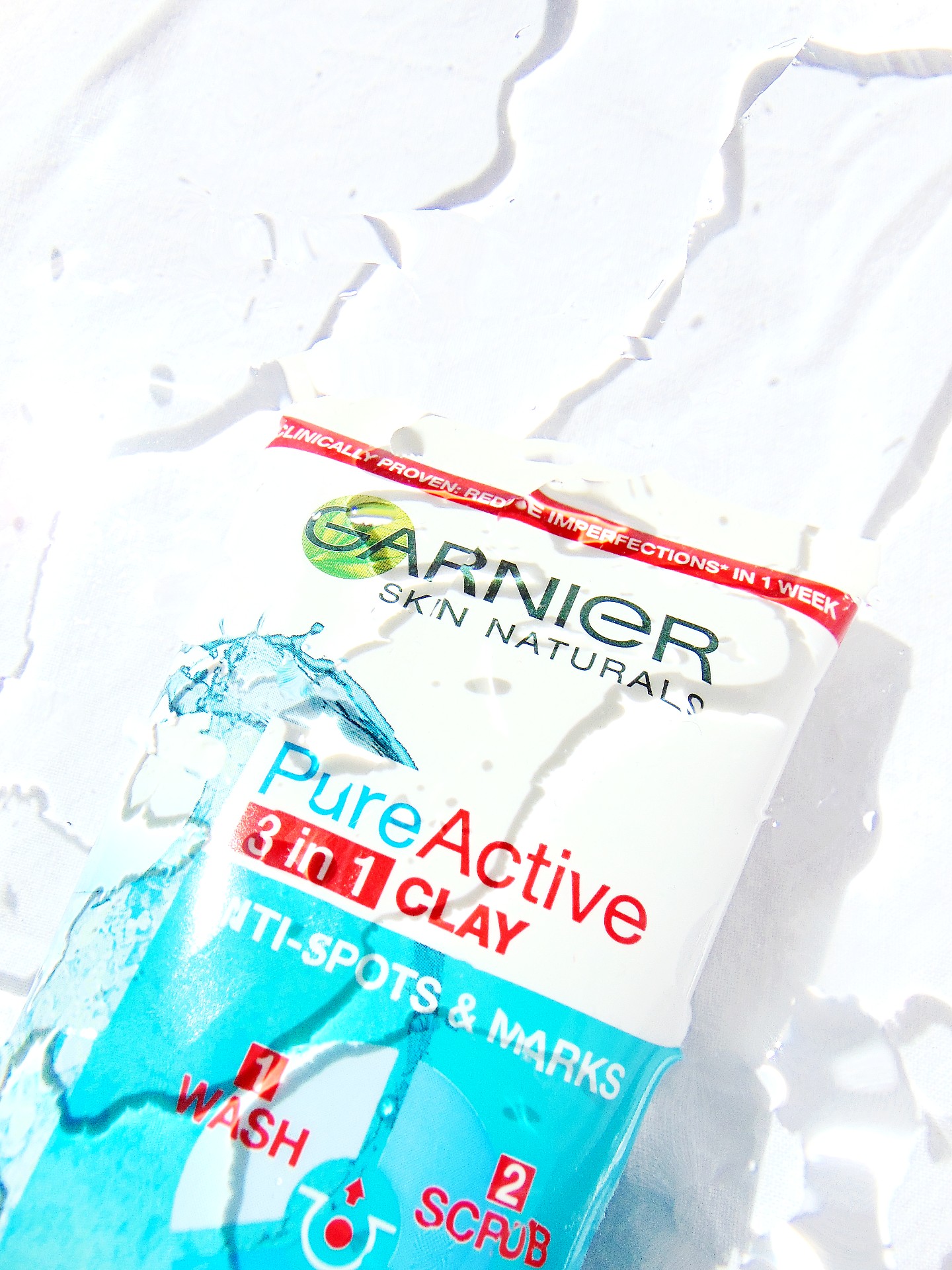 Garnier Pure Active 3in1 Clay Wash Scrub Mask Oily Skin