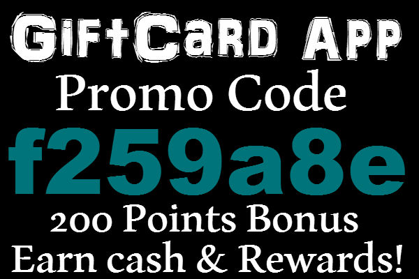 GiftCard App Referral Code 2016: 200 Bonus Points GiftCard Promotion Code