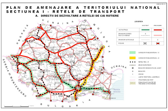 Harta autostrăzilor şi drumurilor expres din România