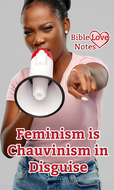 Feminism doesn't actually promote women. It attempts to fit us into a mold, calling us losers if we don't comply. #Feminism #Bible #Chauvinism