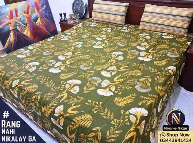 Buy Pure Cotton King Size Bed Sheets Online in Pakistan | D21