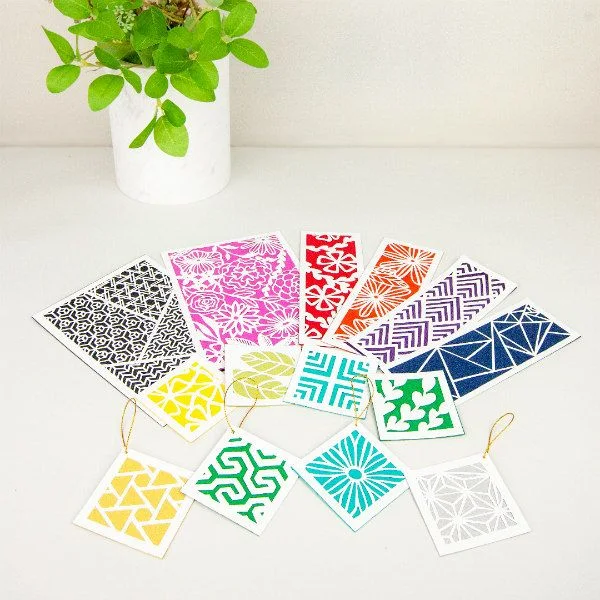 colorful examples of geometric and botanical paper cutting projects