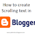 How to create Scrolling text in blogger