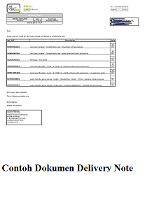 Contoh Delivery Note