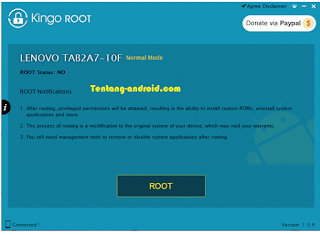 KingORoot ROOT Button-Rooting Lenovo A7-10 Tablet 2