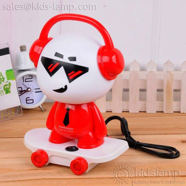 Funny and cute music boy kids bedroom table night lamps