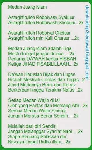 Lirik dan MP3 Medan Juang Islam  Download MP3