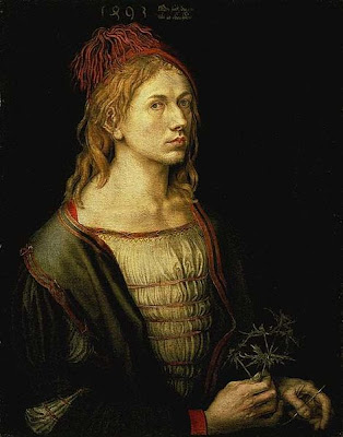 Albrecht Dürer (1471-1528) : Autoportrait au chardon (1493 - Louvre) 