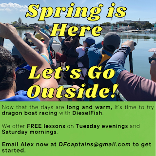 San Jose-Peninsula-San Francisco Bay Area dragon boat team DieselFish offers FREE lessons in Redwood City