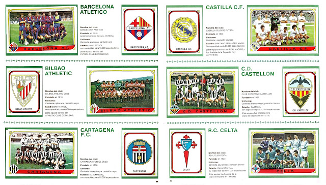 Álbum FUTBOL 84. Temporada 1983-83. Liga de 1ª y 2ª División, España. Editorial Panini. 2ª DIVISIÓN. BARCELONA ATLÉTICO, CASTILLA C. F., BILBAO ATHLETIC CLUB, C. D. CASTELLÓN, CARTAGENA F. C., REAL CLUB CELTA.