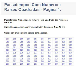 http://www.vogais.com.br/raiz-quadrada/passatempos-com-numeros-matematica-1.php