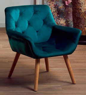 sillon butaca para el salon tapizado terciopelo azul