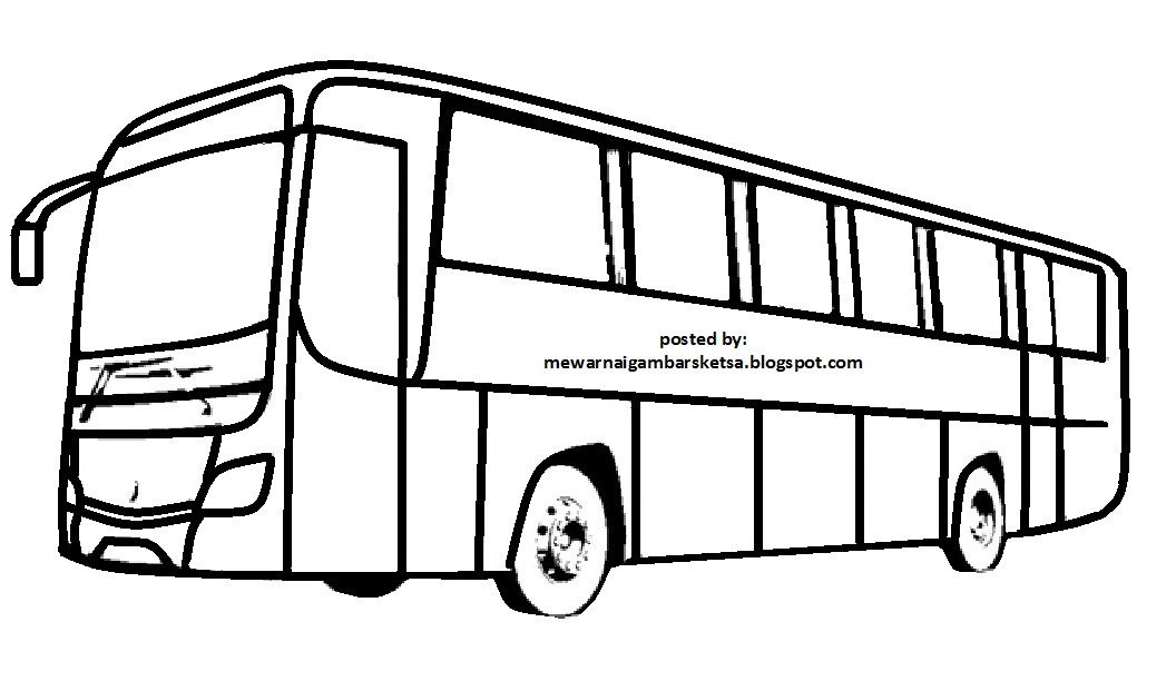 Mewarnai Gambar: Mewarnai Gambar Bus 3