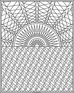 Sun and ocean coloring page available in jpg and transparent png format. 