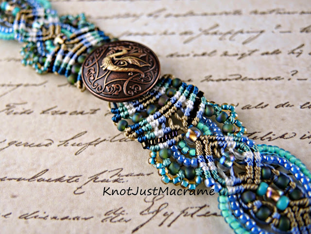 Dragon bracelet by Sherri Stokey of Knot Just Macrame