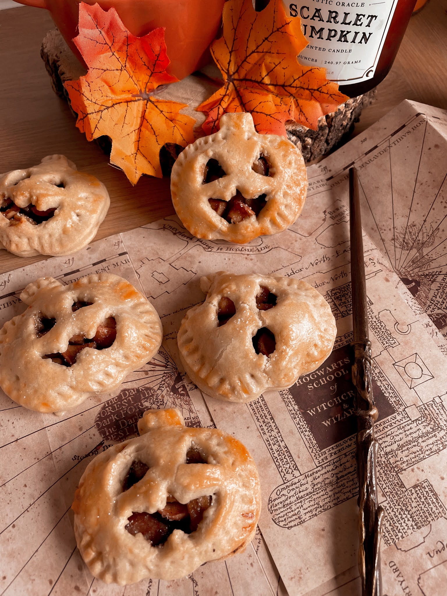 Pumpkin Shaped Mini Apple Pies