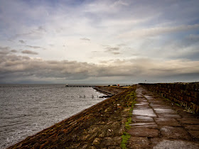 Photo of the walk along the sea wall at Maryport around midday on Monday