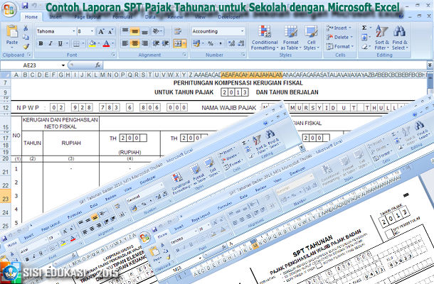 Contoh Laporan SPT Pajak Tahunan untuk Sekolah dengan Microsoft Excel