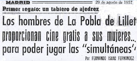 Crónica de Fernando Isaac Fernández en el diario Madrid sobre el III Torneo Nacional de Ajedrez de La Pobla de Lillet 1957 (1)