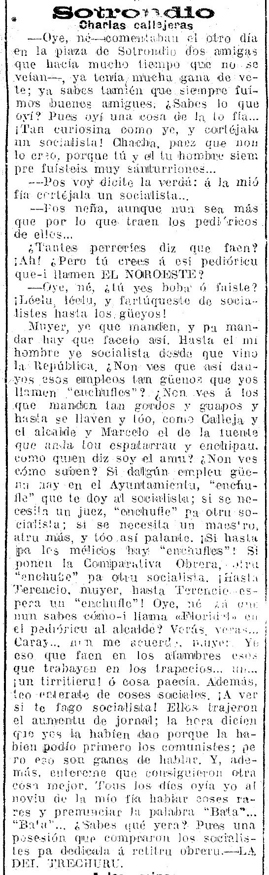 añu 1932: Charrando en Sotrondio (II) ... La del Trechuru