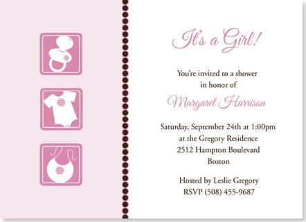 Baby Shower Photo Invitations on Baby Item Baby Girl Baby Shower Invitations