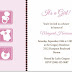 Pink Teddy Bear Baby Shower Invitation Cards  Girl