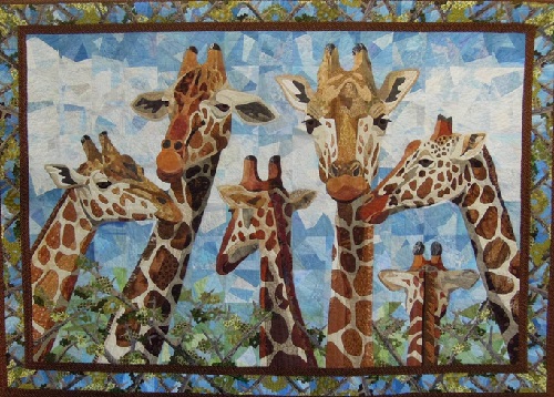 cute animal quilt art by Nancy Brown