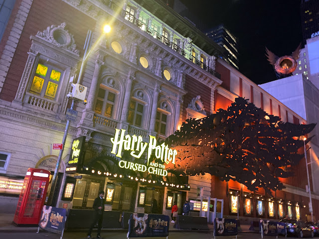 Harry Potter and the Cursed Child at the Lyric Theatre Marquee at Night Broadway