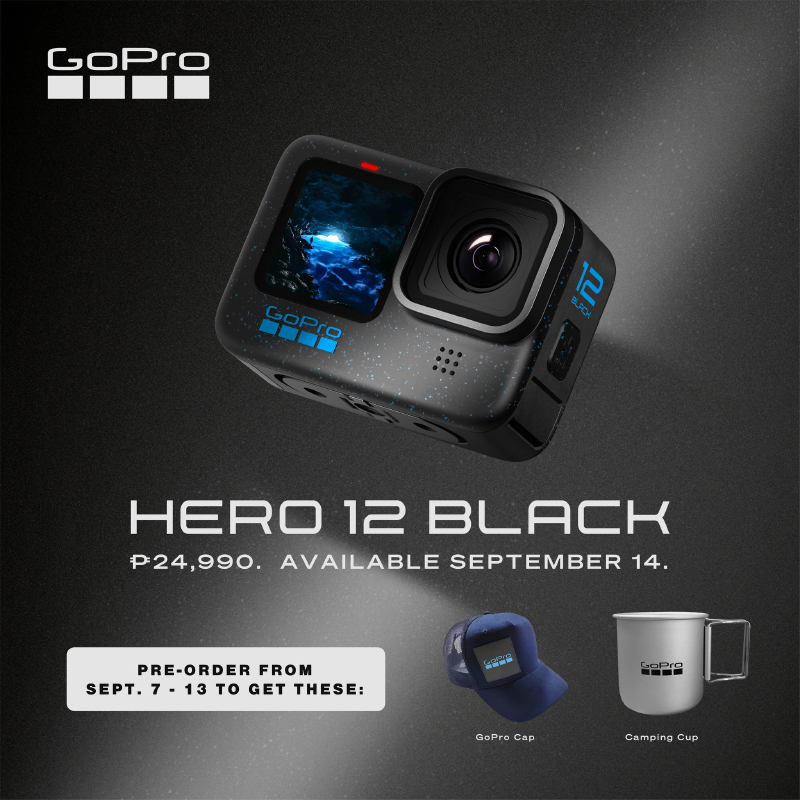 GoPro HERO12 Black priced in PH: 1/1.9 CMOS sensor, 5.3K 60fps or 4K 120fps, and HyperSmooth 6.0 stabilization, priced at PHP 24,990