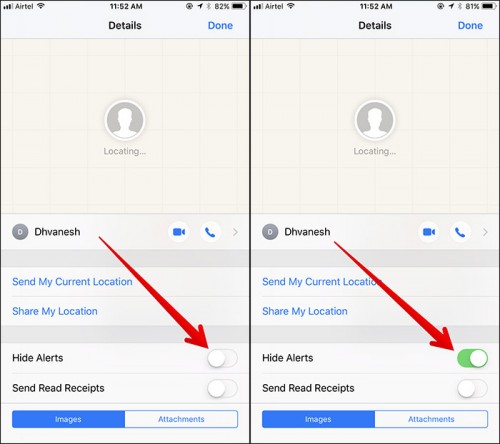 Ẩn thông báo Messages, iMessage trên iOS 11