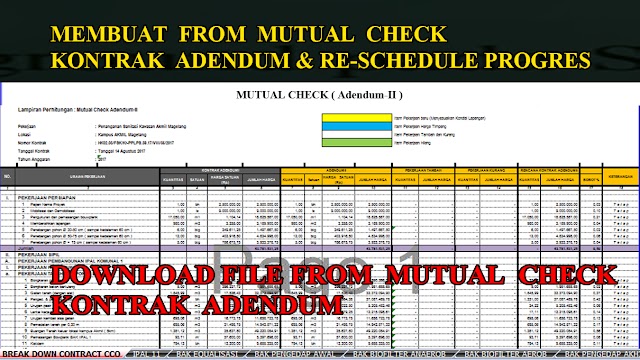 MUTUAL CHECK ADDENDUM & RE-SCHEDULE FORMAT EXCEL.